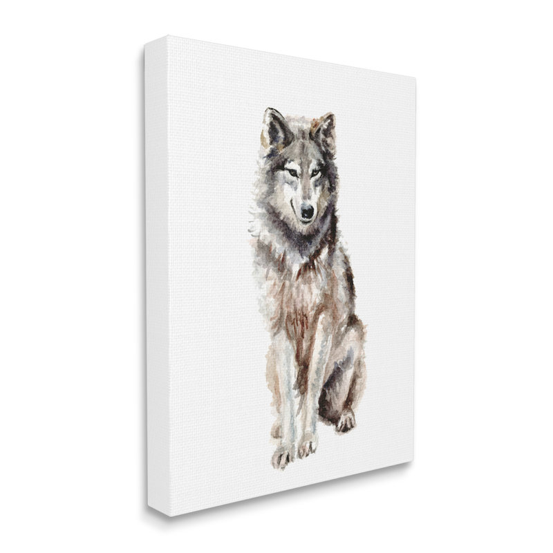 Loup arctique, chambre de bébé par Fox Hollow Studios - Peinture, Toile tendue, H 40 po x l 30 po x P 1,5 po