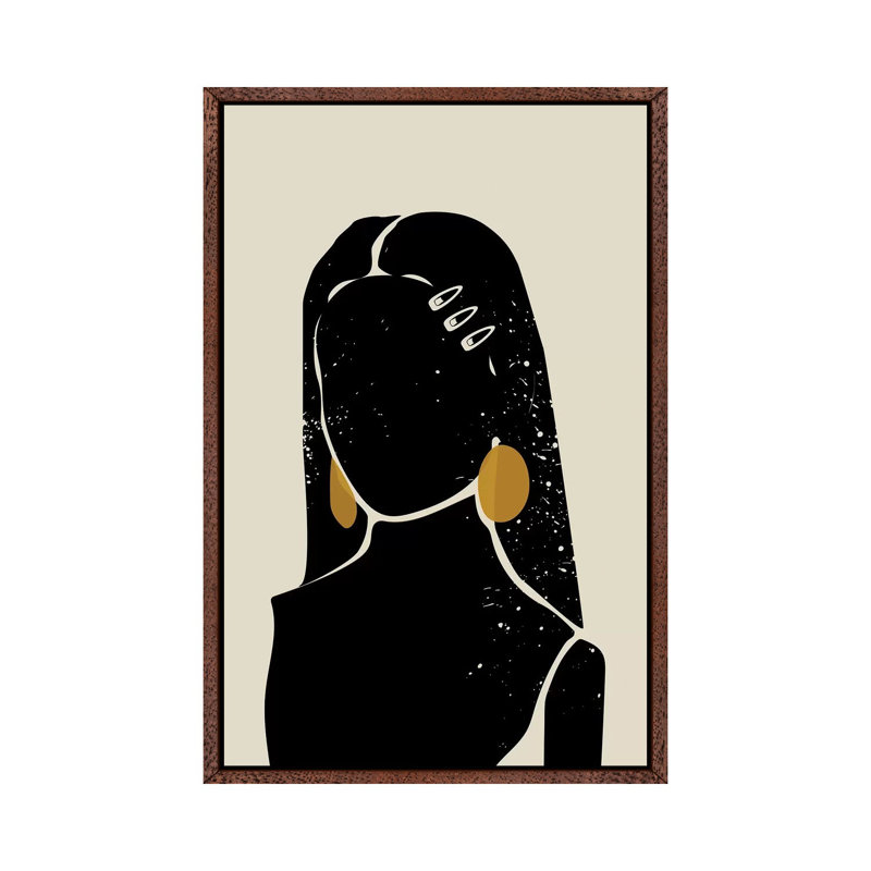 Black Hair III by Domonique Brown - Print on Canvas, Classic Brown Wood Framed, 152.5 cm H x 101.5 cm W