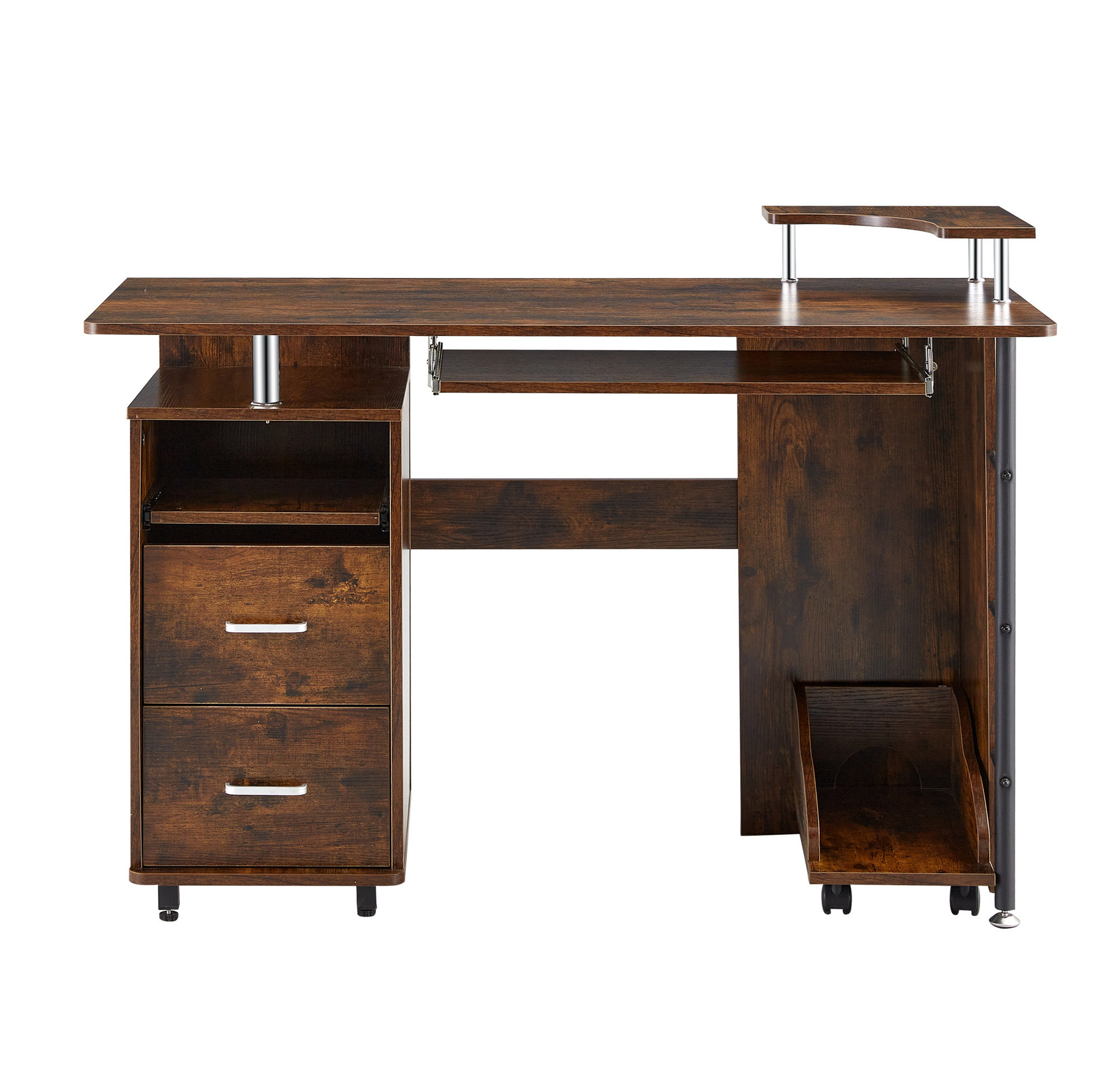 17 Stories D&N Solid Wood Computer Desk,Office Table With PC Droller ...