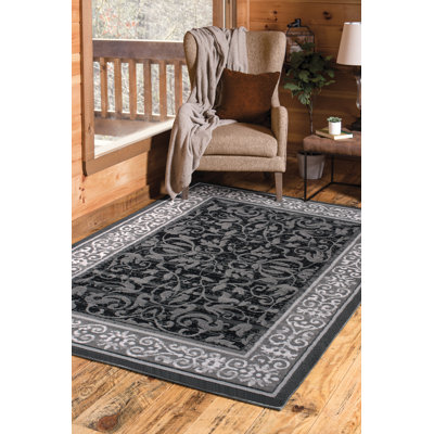 Tapis gris avec bordure Jeppesen