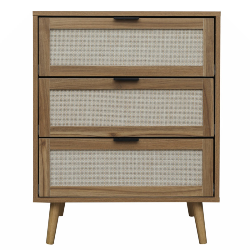 3-Drawer Nightstand, Walnut