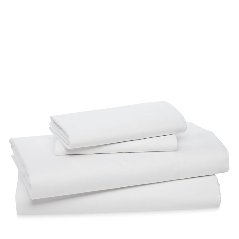 Draps 100% coton Delilah Home, Couvre-lit simple TG + 3 pièces supplémentaires, Blanc