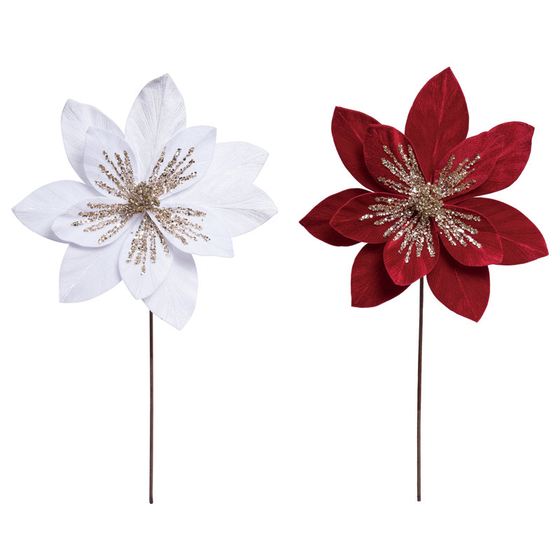  Grand grand choix de poinsettia velouté avec 2 décorations de Noël