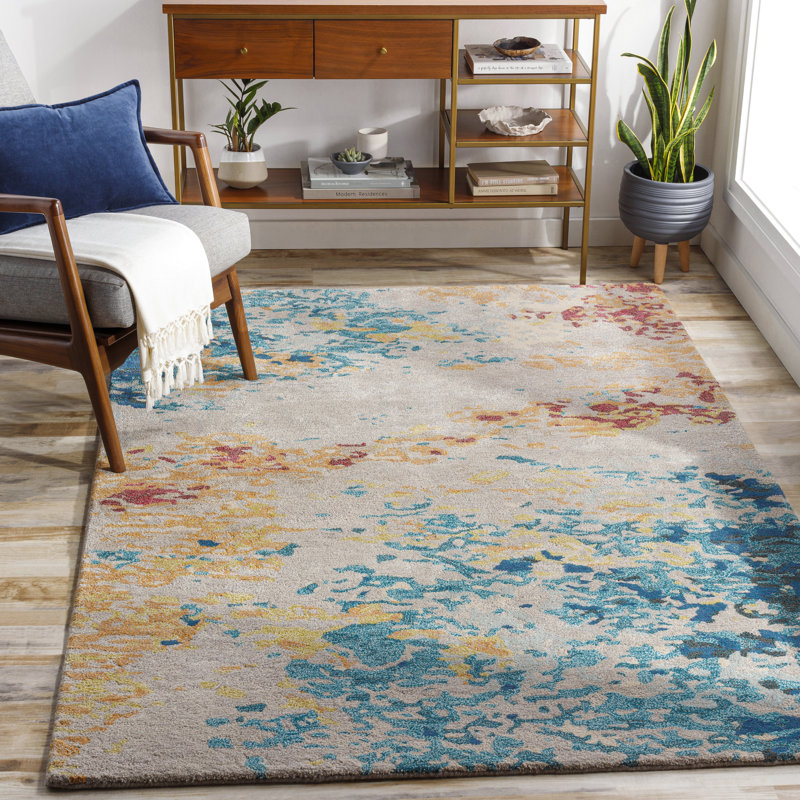 Kavita Hand Tufted Abstract Indoor Rug, Round 8'
