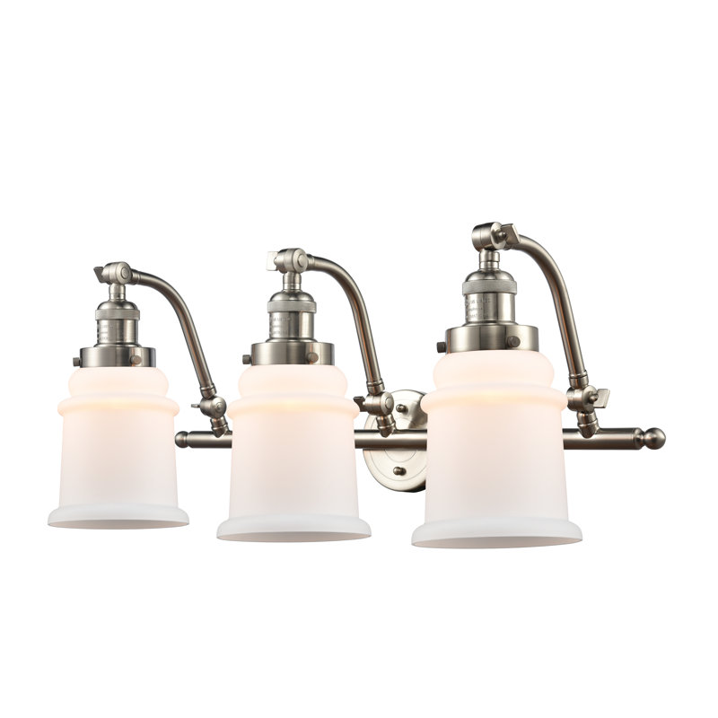 Éclairage pour salle de bain à 3 lumières à intensité variable Alexandira, Nickel satiné brossé, Ampoule DEL 6 watts Vinage