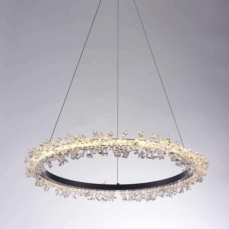 Claire Brushed Silver & Lucite Chandelier