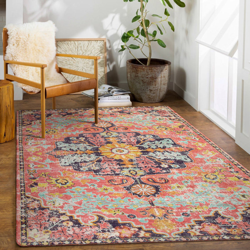 Govan Machine Washable Traditional Tribal Vintage Area Rugs, Rectangle 5' x 7'