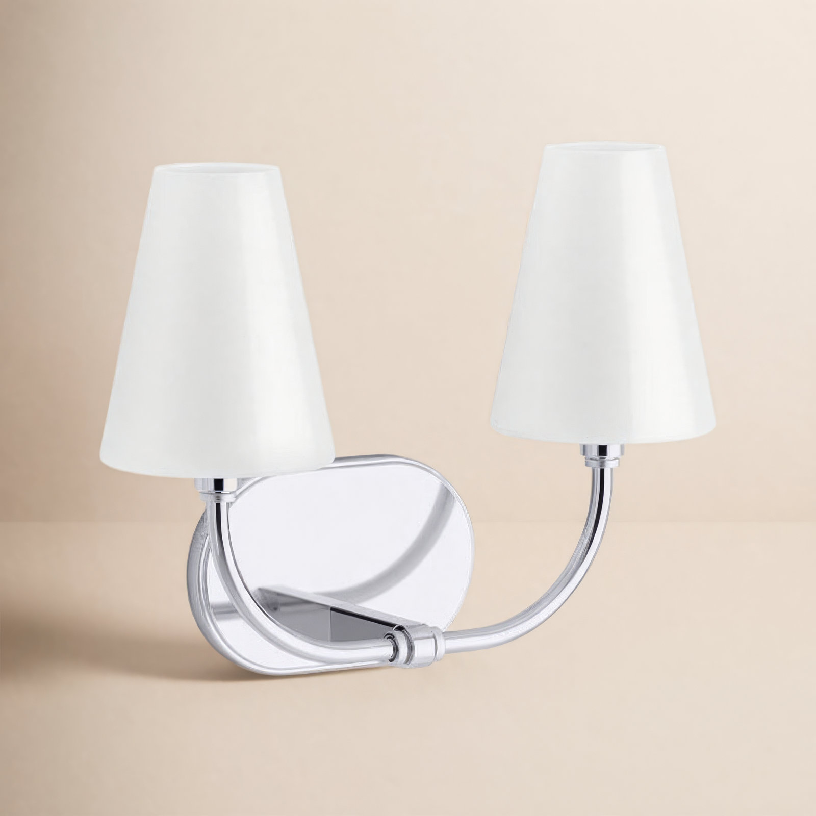 Kohler Kernen 2-Light Armed Sconce, Polished Chrome