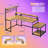 L Shaped Reversible Computer Desk With Power Outlet & Long Monitor Stand & Led Lights & Storage Shelves-1153547739-1153547741