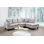 Ensemble de canapé modulaire en flanelle 2 pièces avec méridienne blanc cassé