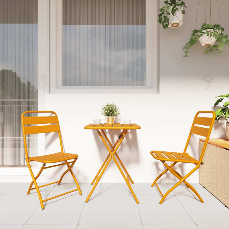 Square 3 - Piece 2 - Person 55Cm L Outdoor Bistro Set, Mustard