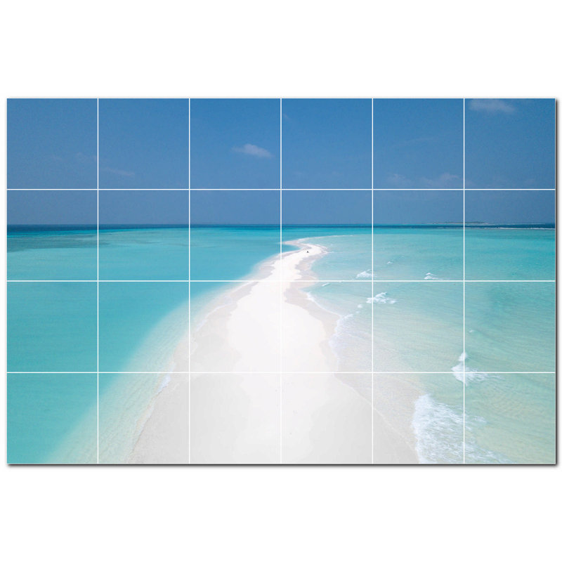 Murale en céramique satinée 6 "x 6" Beach Photo
