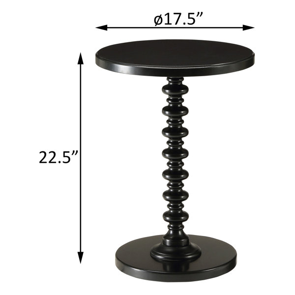 Ebern Designs Meshea Round End Table with Turned Pedestal Base ...
