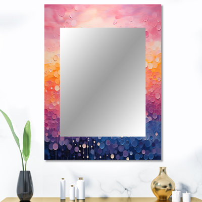 Blush Horizon I - miroir décoratif de paysages, miroir mural rose, impression d'art en métal