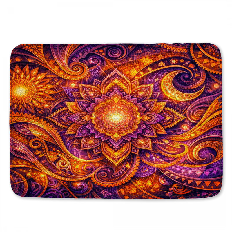 Tapis de bain Vibrant Mandala, L 34 po x L 21 po