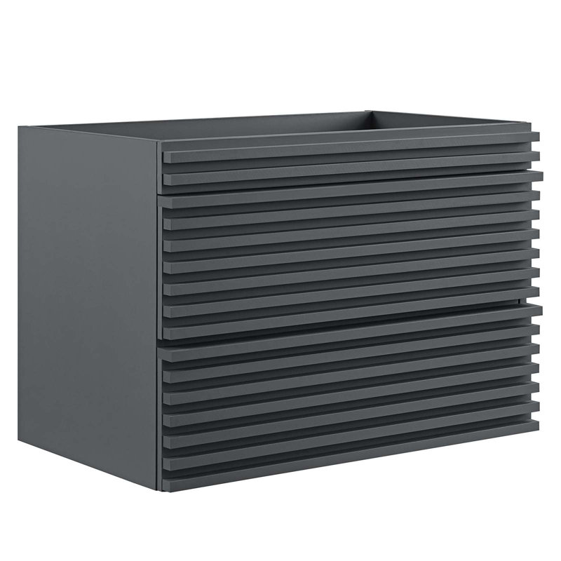 Base de meuble-lavabo mural simple 30 po Modway Render, gris