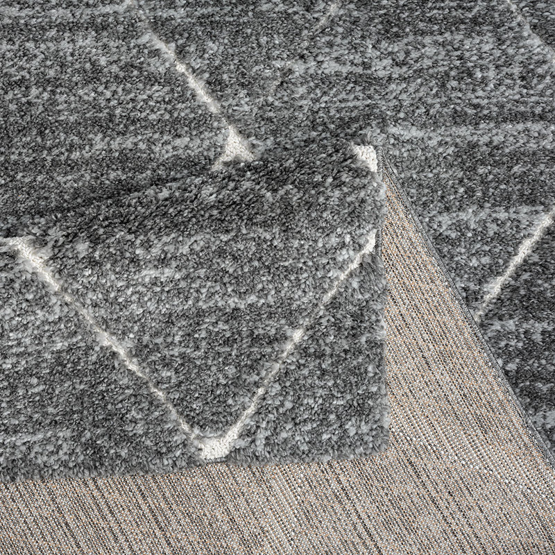 Tapis à poil long pelucheux à poils longs de 8 pi x 10 pi L - treillis diamant, dossier en latex antidérapant, résistant aux taches
