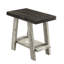 Table d'appoint contemporaine avec piètement en noyer vieilli et gris