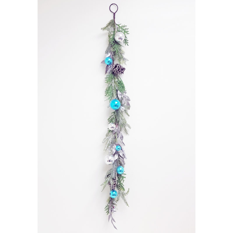 Guirlande de 6 pi, Bleu / Argent