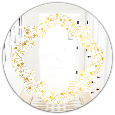 Maze II Quatrefoil Eclectic Frameless Wall Mirror