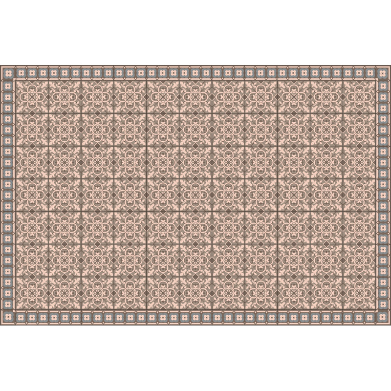Emmerly Vinyl Machine Printed Area Rug, Rectangle 5'3" x 7'10.5"