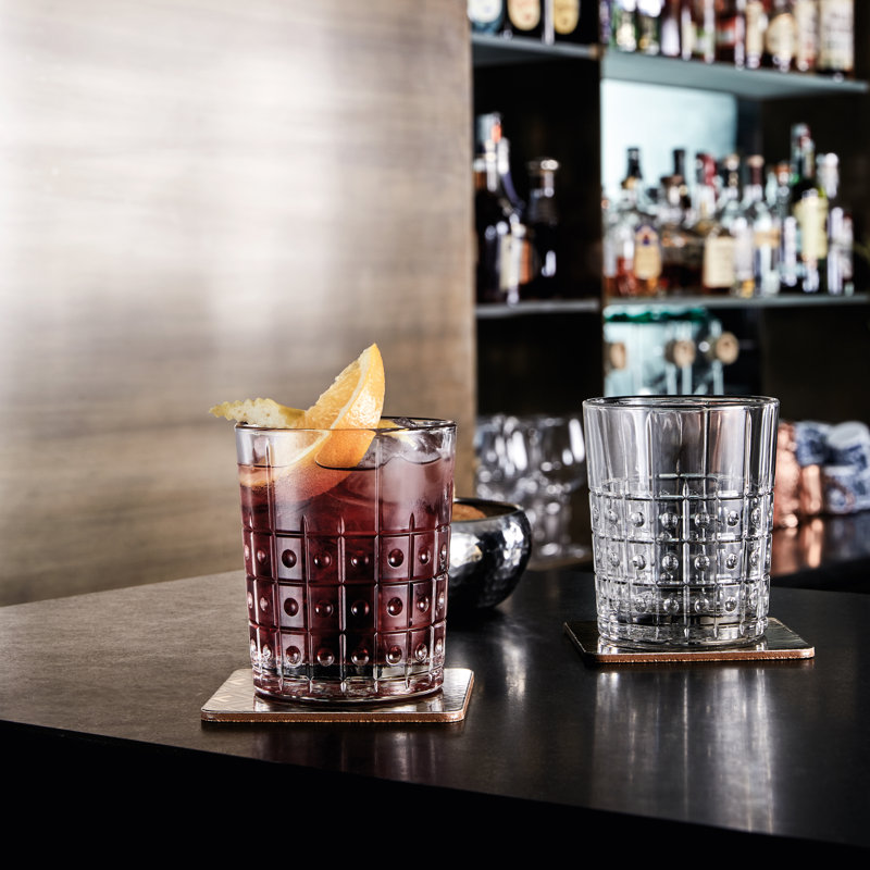 Este Clear Geometric Glass Whiskey Set, 13.25 Oz, Set of 4