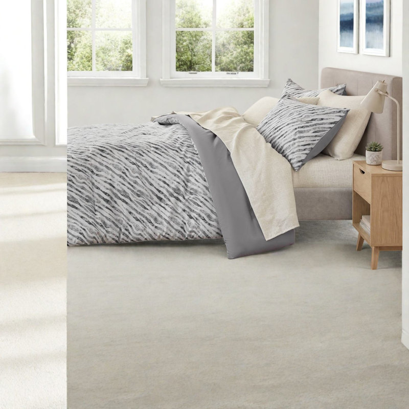 Ensemble de literie 1 pièce, couette grise en polyester, chambre moderne