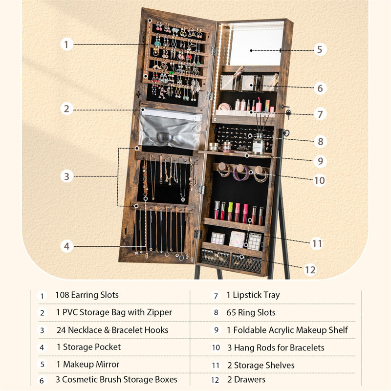 Freestanding Jewelry Armoire