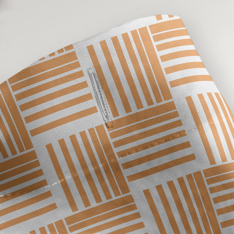 Rideau de douche simple basketweave rayures classic, Orange