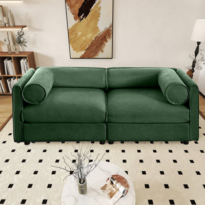 Causeuse en chenille 75,5 po Cloud-Soft avec siège de rangement