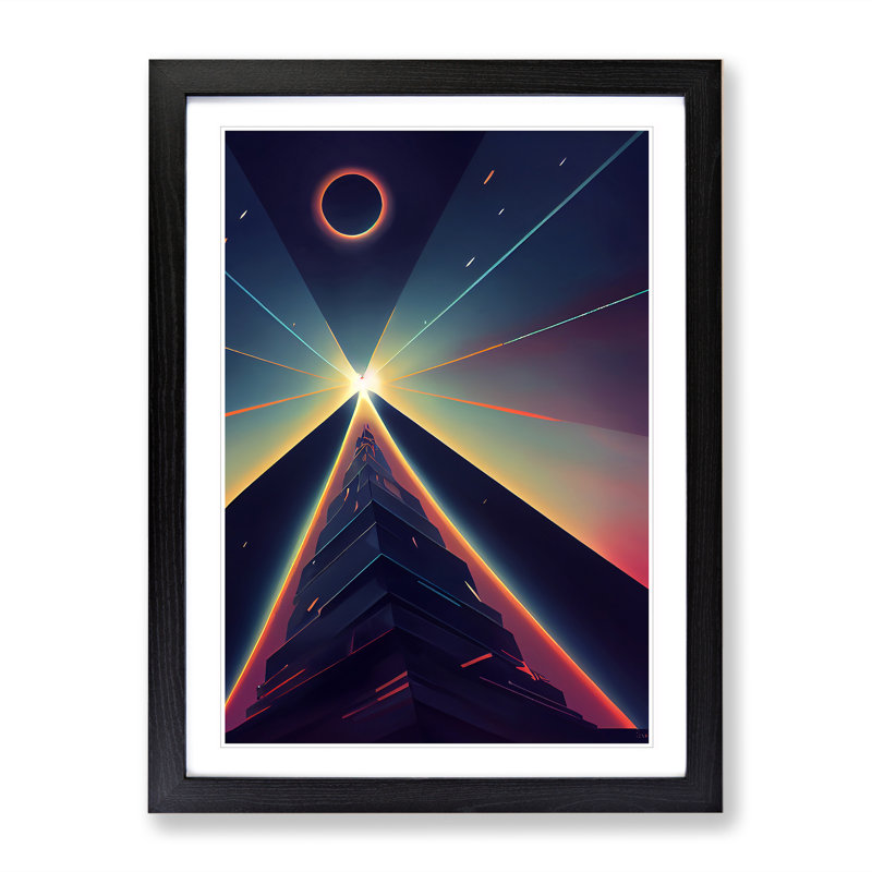 Futuristic City Architecture No.6 Skyscraper - Single Picture Frame Print, Black, 64cm H x 46cm W x 2cm D