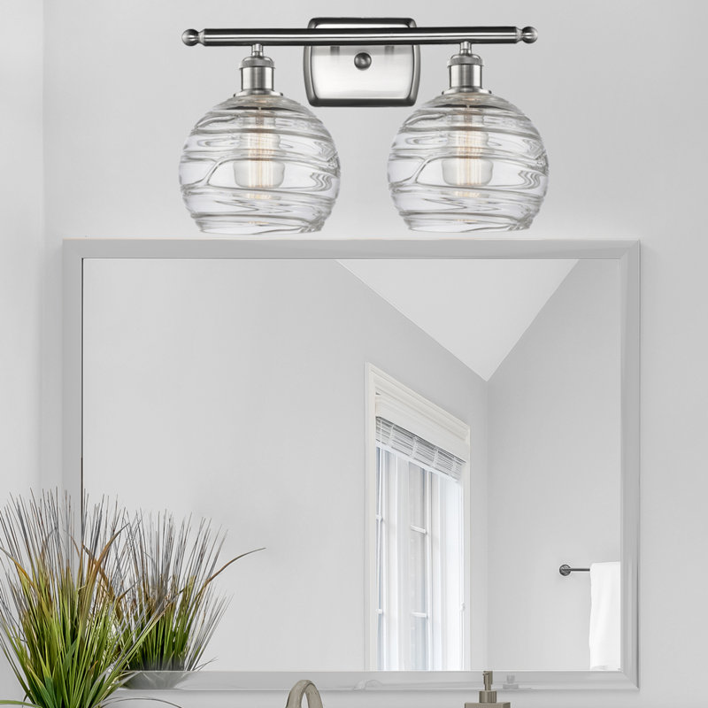 Éclairage pour meuble-lavabo à 2 lumières à intensité variable Halvorson, Laiton antique noir, Ampoule non incluse