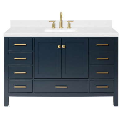 Cambridge 54.25'' Single Bathroom Vanity with Carrara Quartz Top