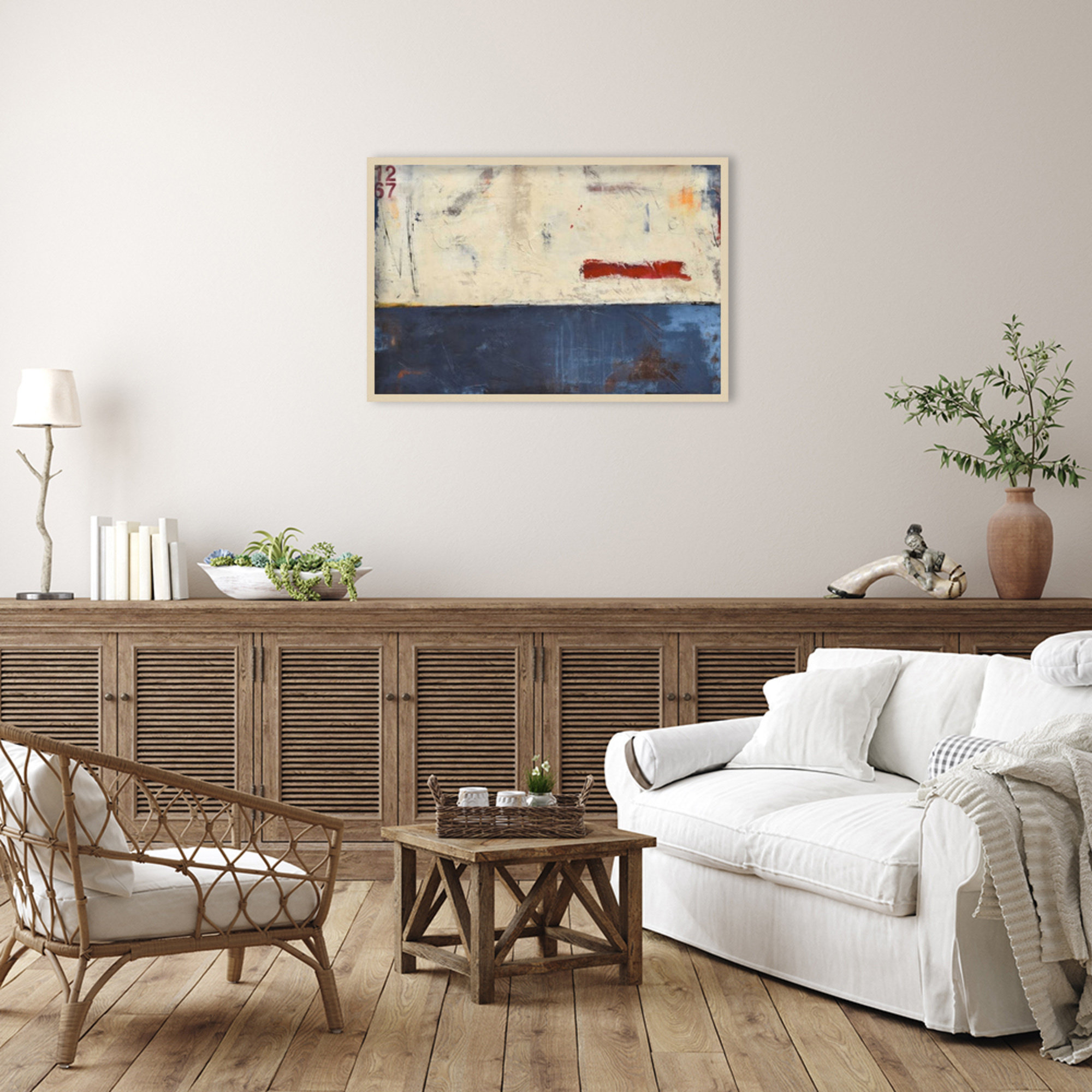 Label 1267 by Mauro Wood Framed Wall Art Print, 28" H x 41" W, Brown