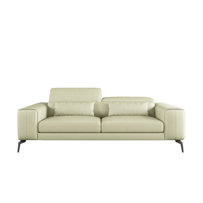 Cavour Sofa, White Genuine Leather