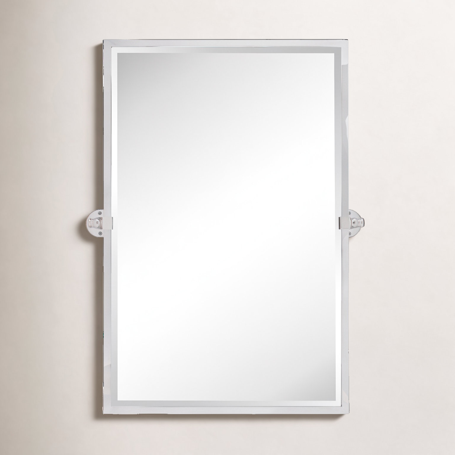 Metal Rectangle Mirror, Polished Nickel, 36" x 24"