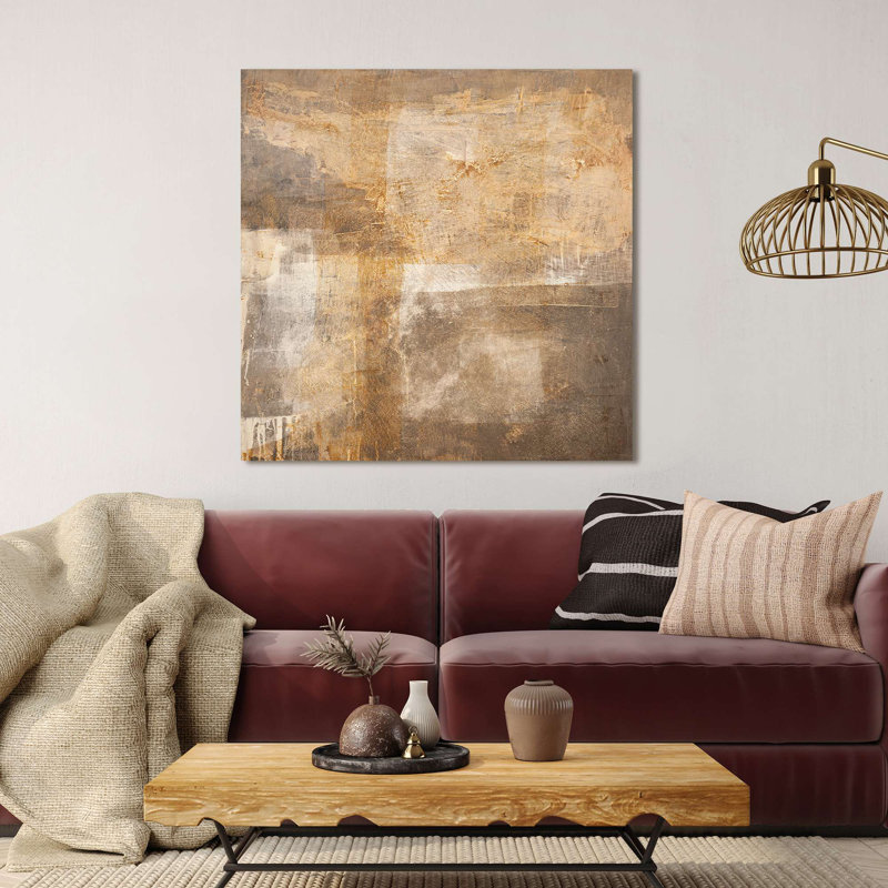 Abstract Painting: Horizon of Light V 1 Piece Wrapped Canvas Wall Art, 50cm H x 50cm W