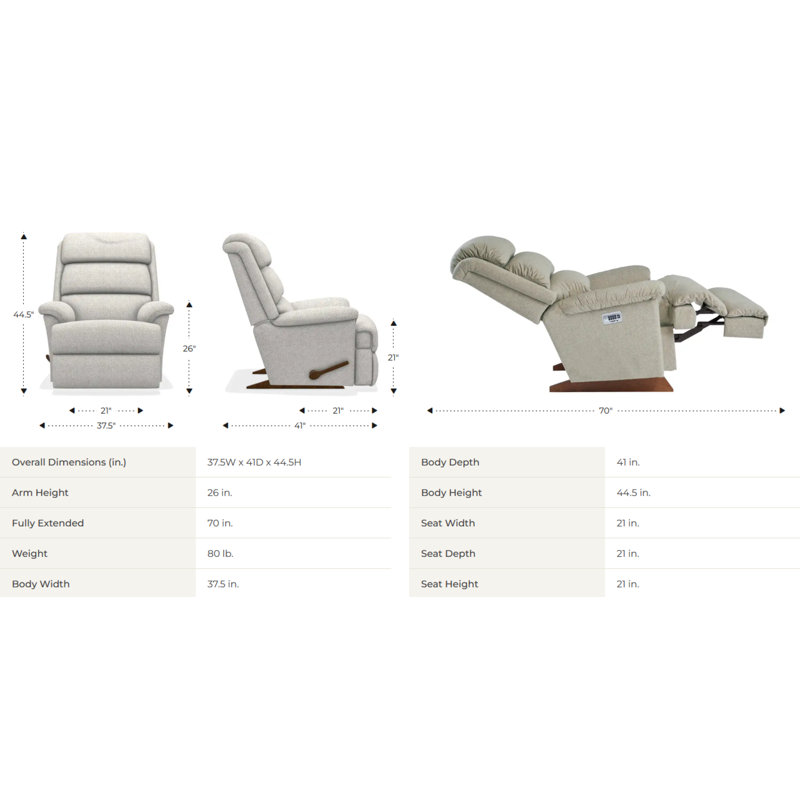 Astor Wall Recliner with Contour Cushion, Platinum