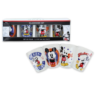 JoyJolt Disney Mickey Mouse Squad Collection Tumblers. 15oz  Stemless Wine Glasses Set of 4 Stemless Drinking Glasses. Disney Gifts  Stuff, Disney Wine Glass Mickey Mouse Cup Set: Wine Glasses