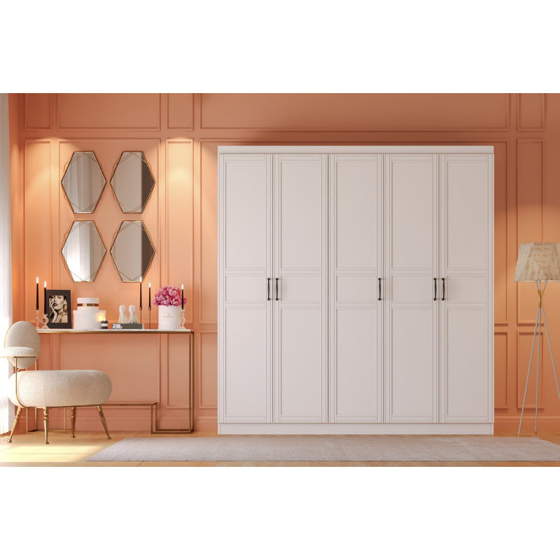 Berend 5 Door Manufactured Wood Wardrobe, 198cm H x 54cm W x 34cm D