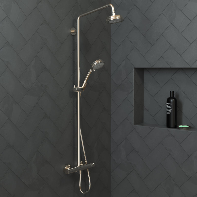Pomme de douche fixe Croma Rain, Nickel brossé