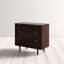 Élégante table de chevet en bois massif 31,8 po Ethier - Commode 3 tiroirs avec pieds fuselés de style Mid-Century moderne-55993633