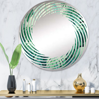 Jade Jungle Jungle épaisse des palmiers III - Miroir mural en spirale | Rond