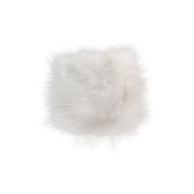 Coussin de chaise en peau de mouton Islandais | 1 pièce | Blanc | 17 po x 17 po, Blanc