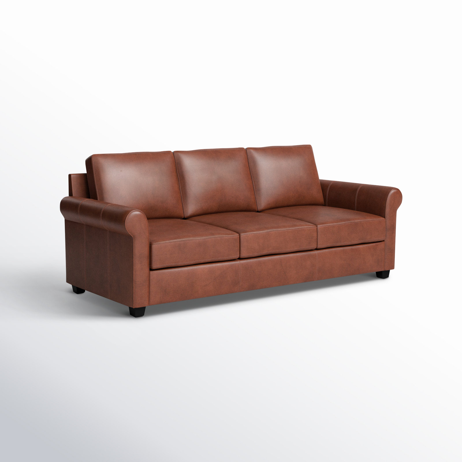 Cataldo 86'' Upholstered Sofa, Sidekick Cobble Stone Genuine Leather