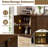 4-piece Living Room Furniture Set--63" Buffet Sideboard Cabinet, 31.5" Accent Cabinet, 31.5" Square Lift Top Coffee Table, 67" Fluted Tv Stand & Sideboard, Brown-881573983