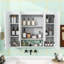 Armoire à pharmacie murale multifonctionnelle avec tablettes réglables et charnières à fermeture en douceur-22317945