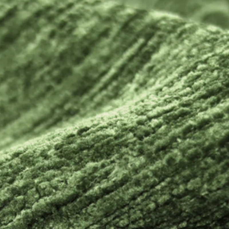 Canapé carré rétro en chenille, Blanc; vert matcha
