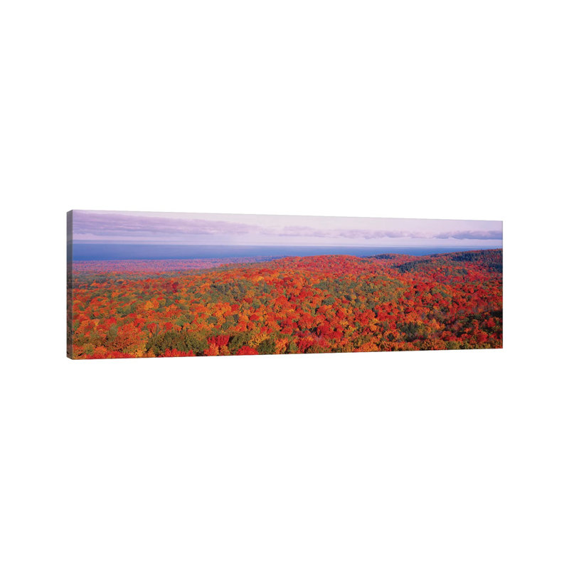 Fall Summit Peak Porcupine Mountains Wilderness State Park MI USA - Wrapped Canvas Panoramic Print