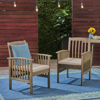 CASA ACACIA DINING CHAIR,2PCS With 2 Cushions